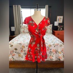 Band of Gypsies Floral Wrap Dress